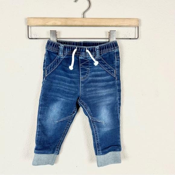 Cat & Jack 12M Boy Drawstring Jogger Blue Jeans - Picture 1 of 4